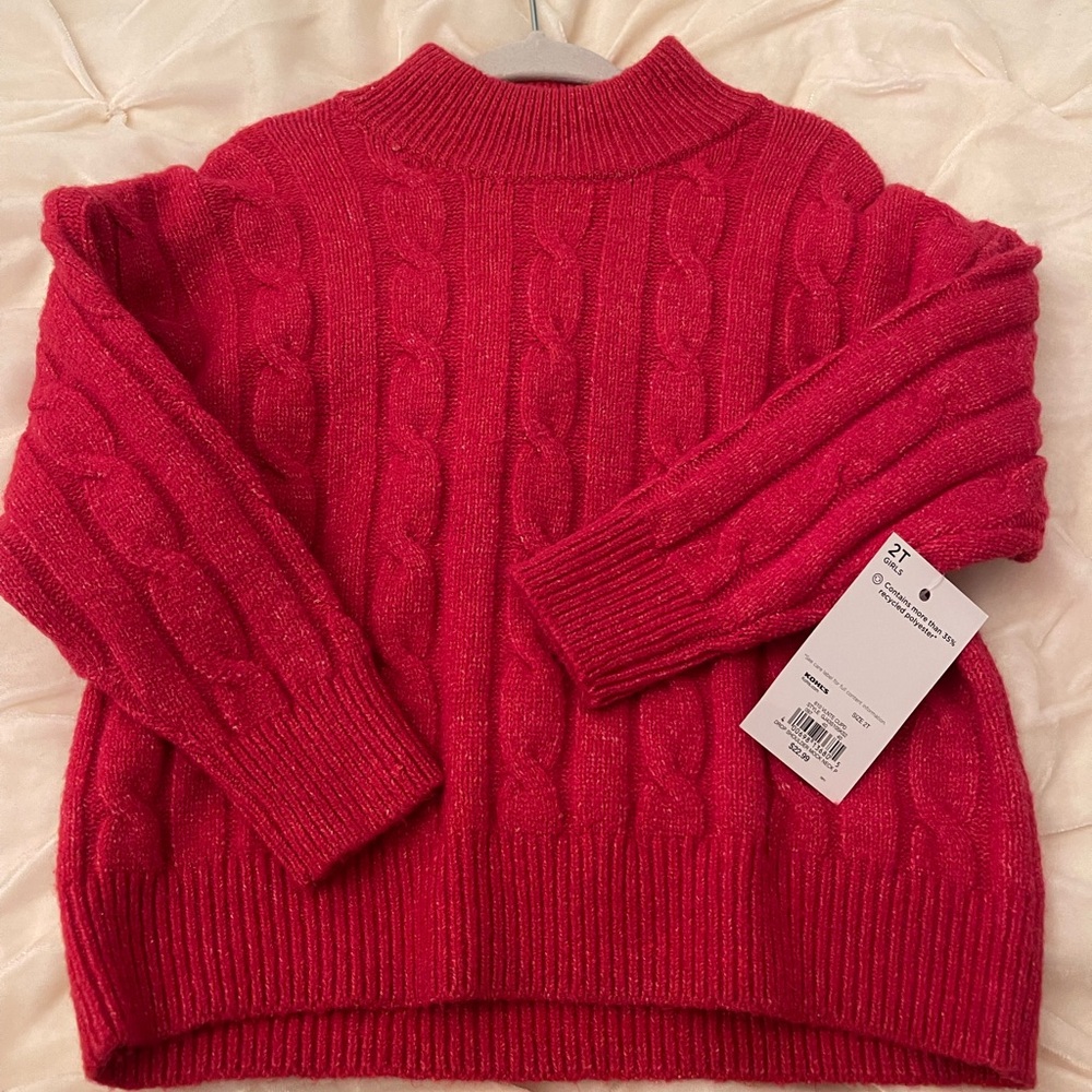 Cozy Red Cable Knit Sweater